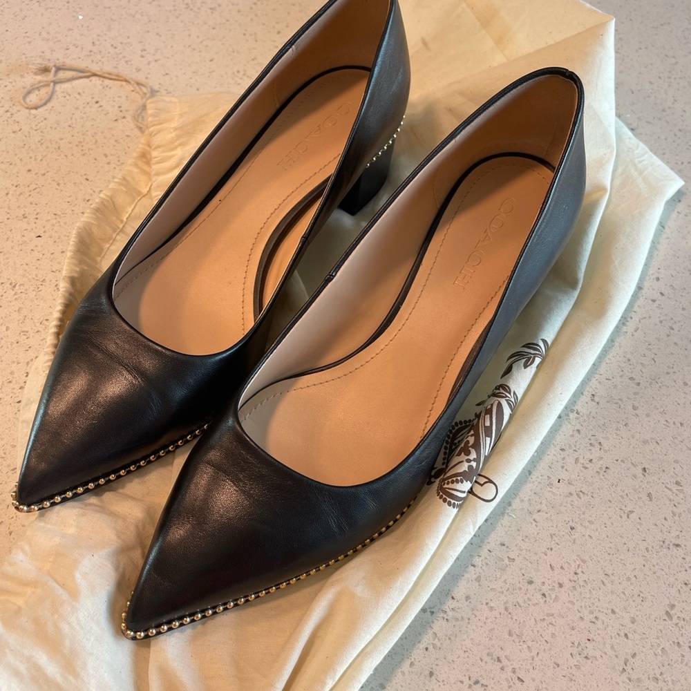 Coach block heel pump